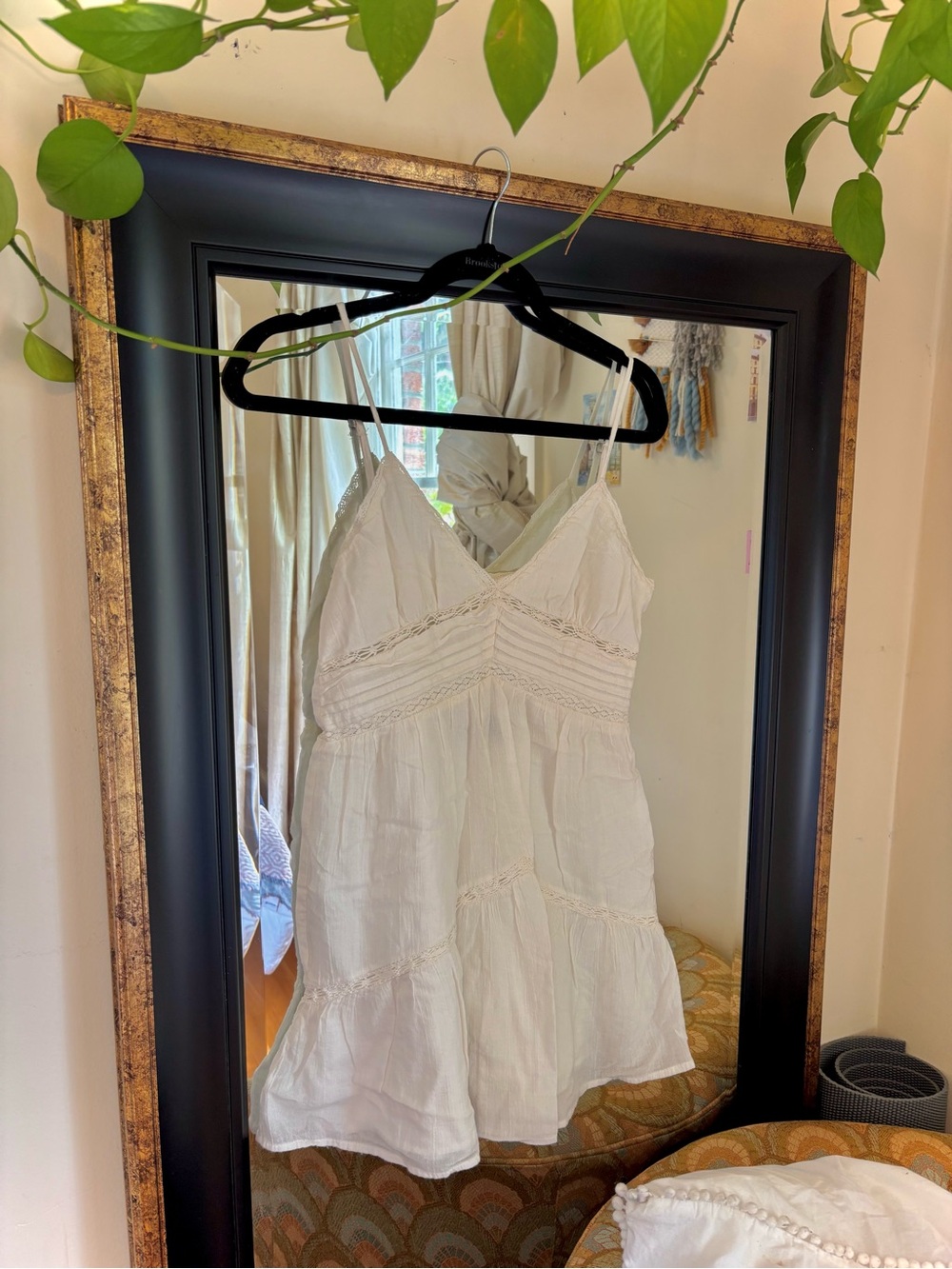 Zara White Eyelet Tiered Spaghetti Strap Sundress